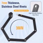 Folding Bike Lock - Folding Locks with 2Keys Heavy Duty Anti Theft Alloy Steel with Mounting Bracket 2pc Straps Bicycle Locks for Bicycles E-Bikes Scooter Mountain Bikes (30 in)