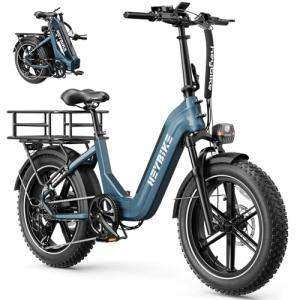Heybike Ranger S 20"*4 Fat Tire Folding Electric Bike for Adults, 1800W Peak Motor 32MPH, 692WH Removable Battery 55Miles, Dual Hydraulic Brakes & Front Suspension Ebike,APP Control,Step-Thru Bicycle