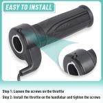 Kamrexi 20X Full Twist Throttle Grip for Ebike 12V-72V Twist Throttle Electric Bike, Mountain Bike Scooter, with Waterproof Connector
