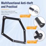 Folding Bike Lock - Folding Locks with 2Keys Heavy Duty Anti Theft Alloy Steel with Mounting Bracket 2pc Straps Bicycle Locks for Bicycles E-Bikes Scooter Mountain Bikes (30 in)