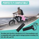 Kamrexi 20X Full Twist Throttle Grip for Ebike 12V-72V Twist Throttle Electric Bike, Mountain Bike Scooter, with Waterproof Connector