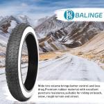 BALINGE 20x3.0 Electric Bike Tire Fat E-Bike Tires Heavy Duty High-Performance Wear-Resistant Mountain Snow Bicycle Tires，White Wall (2 Tires 2Levers)