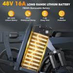 INSDRGN 14" Folding Electric Bike for Adults, Peak 1500W Motor,20MPH Max Speed,48V 16Ah Removable Battery Electric Bike, 35/62Miles Max Range, UL 2849 Certified E Bike