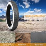 BALINGE 20x3.0 Electric Bike Tire Fat E-Bike Tires Heavy Duty High-Performance Wear-Resistant Mountain Snow Bicycle Tires，White Wall (2 Tires 2Levers)