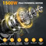 INSDRGN 14" Folding Electric Bike for Adults, Peak 1500W Motor,20MPH Max Speed,48V 16Ah Removable Battery Electric Bike, 35/62Miles Max Range, UL 2849 Certified E Bike