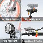 vefreedom Folding Electric Bike for Adults,Fast Ebike,20" x4.0 Fat Tire Commuting Electric Mountain Bike,Step-Thru Bicycle，Orange