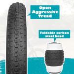 BALINGE 20x3.0 Electric Bike Tire Fat E-Bike Tires Heavy Duty High-Performance Wear-Resistant Mountain Snow Bicycle Tires，White Wall (2 Tires 2Levers)