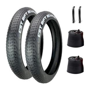 20x4.0 Fat Bike Tire, Replacement Bike Tires with Tube, Foldable Snow Bicycle Tires Kit, High-Performance Puncture Resistant Fat Tire for E-Bikes Mountain Bikes Tire for Street or Trail Riding(1 Set)