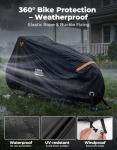 KEMIMOTO Bike Cover Outdoor, 420D Heavy Duty for Adult 2 Wheel Cargo Bicycles, Rain Covers for Storage Waterproof with UV & Wind Protection, Folding Extra Large Ebike Tarp for Outdoor Storage
