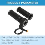 EOPOAYI Ebike Throttle 3 Pin Kit Replacement for Electric Bike Folding Mountain Bike, Universal 20X Full Twist Throttle E Bike for 12V 36V 48V 72V Electric Bicycle Motorcycle with 7/8 Handlebar Grips