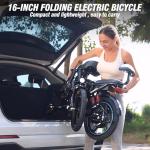 GugoIs Folding Electric Bike for Adults,16" Mini Bike 750W & 28MPH,48V 15.6AHRemovable Battery,25-45Miles,Commuter Ebike with Full Suspension-2 Seater (G16-750W & 15.6AH)
