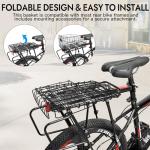 RAYMACE Bike Basket Rear with Cooler Bag and Cargo Net,Waterproof Cover,Folding Bicycle Basket, Quick Release Design Ebike Basket for Adult, Storage Groceries,Bento Lunch,Fruit