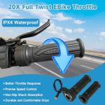 EOPOAYI Ebike Throttle 3 Pin Kit Replacement for Electric Bike Folding Mountain Bike, Universal 20X Full Twist Throttle E Bike for 12V 36V 48V 72V Electric Bicycle Motorcycle with 7/8 Handlebar Grips