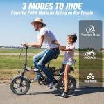 GugoIs Folding Electric Bike for Adults,16" Mini Bike 750W & 28MPH,48V 15.6AHRemovable Battery,25-45Miles,Commuter Ebike with Full Suspension-2 Seater (G16-750W & 15.6AH)