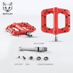JETCAT Mountain Bike Pedals Flat - MTB Pedals Flat, Bicycle Pedals for BMX/MTN/Road/Gravel/EBike, BMX Pedals, Platform Pedals, Adults & Kids Bike Replacement - Red 9/16