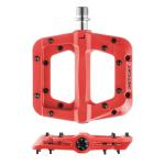 JETCAT Mountain Bike Pedals Flat - MTB Pedals Flat, Bicycle Pedals for BMX/MTN/Road/Gravel/EBike, BMX Pedals, Platform Pedals, Adults & Kids Bike Replacement - Red 9/16