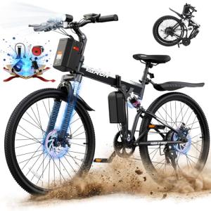 VARUN Electric Bike for Adults - Peak 750W Motor Folding Ebikes, Foldable Electric Bike with 48V Removable Battery, Up to 20+MPH 50 Miles, Dual Disc Brake & Dual Hydraulic Suspension