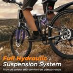 VARUN Electric Bike for Adults - Peak 750W Motor Folding Ebikes, Foldable Electric Bike with 48V Removable Battery, Up to 20+MPH 50 Miles, Dual Disc Brake & Dual Hydraulic Suspension