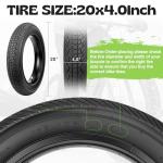 MAKELEN 20x4.0 Fat Bike Tires 2-Pack - All-Terrain Bicycle & E-Bike Tires with Shallow Block Tread for Superior Grip, Excellent Water Dispersion (Black(2 Tires&2Tubes), 20x4)