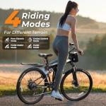 VARUN Electric Bike for Adults - Peak 750W Motor Folding Ebikes, Foldable Electric Bike with 48V Removable Battery, Up to 20+MPH 50 Miles, Dual Disc Brake & Dual Hydraulic Suspension