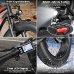Funhang Electric Bike for Adults, 1000W Peak Ebike, 25MPH 60Miles Electric Mountain Bike, 26" Fat Tire Electric Bicycle with 48V 13AH Battery, Front Suspension,7 Speed, Rear Rack, UL 2849 Certified
