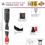 Seatylock Viking Bike Chain Lock with Key - Magnetic Patented Sold Secure Rated - Heavy Duty Anti Theft - Smart Ultra Security Bicycle Lock (55.11 in, Gold Rated)