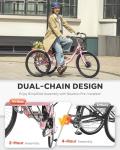 VIRIBUS Electric Tricycle for Adults, 350W 7 Speed Electric Trikes with 468Wh Removable Battery, 24 inch 3 Wheel Electric Bicycles for Seniors Women 330 lb. Pink