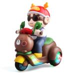 victob 360° Rotating Stunt Trike Toy Car, Electric Motorcycle Toy with Music & Lights, Fun Interactive Musical Toys for Toddlers Kids, Gifts for Christmas Birthday Party