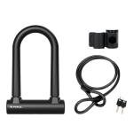 Heavy-Duty U Lock for Bike & E-Bike – Anti Bolt Cutter Steel Bike Lock with Frame Mount, Secure Urban Commuter Bicycle Lock, Includes Steel Cable for Wheel Security