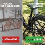 Heavy-Duty U Lock for Bike & E-Bike – Anti Bolt Cutter Steel Bike Lock with Frame Mount, Secure Urban Commuter Bicycle Lock, Includes Steel Cable for Wheel Security