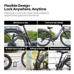 Heavy-Duty U Lock for Bike & E-Bike – Anti Bolt Cutter Steel Bike Lock with Frame Mount, Secure Urban Commuter Bicycle Lock, Includes Steel Cable for Wheel Security