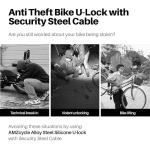 Heavy-Duty U Lock for Bike & E-Bike – Anti Bolt Cutter Steel Bike Lock with Frame Mount, Secure Urban Commuter Bicycle Lock, Includes Steel Cable for Wheel Security