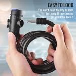 Diyife Bike Lock, [6ft/1.8m] Bike Cable Locks with 2 Keys, Weatherproof Heavy Duty Bicycle Lock Cable Anti-Theft Security Cable with Mounting Bracket for Ebike, Scooter, Motorcycle
