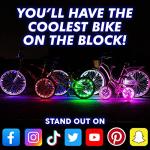 Activ Life LED Bike Wheel Lights with Batteries Included, Get 100% Brighter and Visible from All Angles for Ultimate Safety & Style (1 Tire Pack, Multicolor)