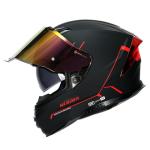 HAX Force Aerodynamic Full Face Helmet - Matte Black Red