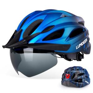 LUMDEER Lightweight Bike Helmet with Visor and Lights