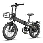 Jasion EB6 Electric Bike for Adults, [1000 Peak Motor & 25Mph],55 Miles Max Range (PAS 1) by 504Wh Built-in Battery, 20'' Fat Tire Folding Ebike with LCD Display and 5 Pedal Assist Levels