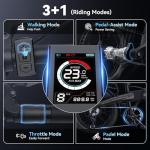 Jasion EB6 Electric Bike for Adults, [1000 Peak Motor & 25Mph],55 Miles Max Range (PAS 1) by 504Wh Built-in Battery, 20'' Fat Tire Folding Ebike with LCD Display and 5 Pedal Assist Levels