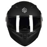 ILM Motorcycle Dual Visor Flip up Modular Full Face Helmet DOT with 6 Colors Model 902 (L, Matte Black)