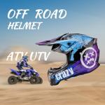 OUMURS Adult ATV Dirt Bike Helmet with Gloves & Mask Adjustable Sun Visor Motorcycle Adult Helmet Off-Road Motocross Downhill Moped MX for Unisex-Adult-Crazy Blue, L