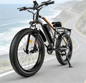 Adults Electric Mountain Bike 1500W Peak,48V 15Ah Removable Fast Charge Battery,28MPH Max Speed,60 Miles Range,26" Fat Tire All Terrain Off Road E-Bike for Men Women,Off-Road,Camping & Snow Adventures