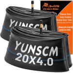20x4.0 Heavy Duty Fat E-Bike Tubes AV48mm Schrader Valve 20'' Inner Tubes 20x4.0/4.5 (102/114-406) Compatible with 20 x 4 20x4 1/4 20x4.25 20x4.50 E-Bike Bicycle Fat Tire Tubes 2-PCS