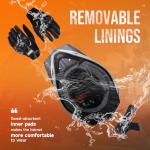 OUMURS Adult ATV Dirt Bike Helmet with Goggles Gloves & Mask Adjustable Sun Visor Motorcycle Adult Helmet Off-Road Motocross Downhill Moped MX for Unisex-Adult-Gray, L