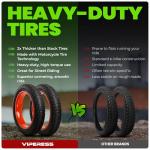 HEB VIPERESS 20x4.0 Fat Tire - Puncture Resistant Ebike Tires, 20x4 Fat Bike Tire for Electric Bike, MTB, Heavy Duty, All Terrain Tire for Street/Trail Riding - Qty 2