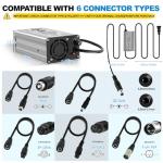 Hexwatt 54.6V 2A Charger for 48V Lithium-ion Battery ebike Electric Bike Electric Scooter Hoverboard Battery Charger Replacement with 6 Connectors