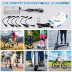 Hexwatt 54.6V 2A Charger for 48V Lithium-ion Battery ebike Electric Bike Electric Scooter Hoverboard Battery Charger Replacement with 6 Connectors