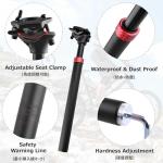 Azarxis Bike Suspension Seatpost Shock Absorber Damper Post 27.2 28.6 30.4 30.9 31.6 mm, 350mm Length Lightweight Aluminum Alloy Adjustable for Mountain, Road, E-Bike, MBT, BMX, DH Bicycle (27.2mm)
