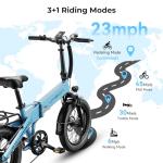 Jasion EBS Electric Bike for Adults, 1000W Peak Motor up to 25MPH Top Speed Ebike, Aluminum 20'' Fat Tire Electric Bike Built-in 48V Removable Battery with 55 Max Miles, Folding Ebikes for Adults