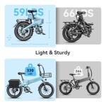 Jasion EBS Electric Bike for Adults, 1000W Peak Motor up to 25MPH Top Speed Ebike, Aluminum 20'' Fat Tire Electric Bike Built-in 48V Removable Battery with 55 Max Miles, Folding Ebikes for Adults