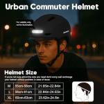 Bike Helmet, Shinmax Adult Cycling Helmet with USB Rechargeable LED Front and Back Light Bicycle Helmets for Men Women (Black, Large)